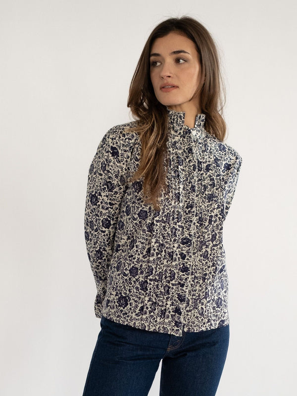 Phoebe Top in Indigo Floral — view 4
