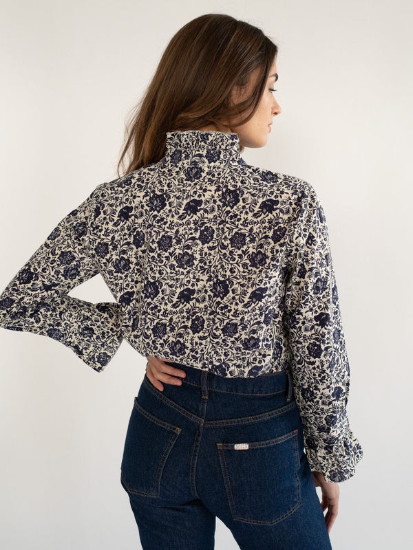 Phoebe Top in Indigo Floral — view 5