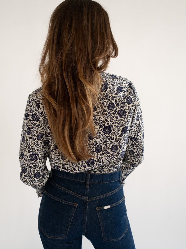 Phoebe Top in Indigo Floral — view 6