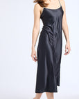 MILLE Clothing Pia Dress in Black Satin