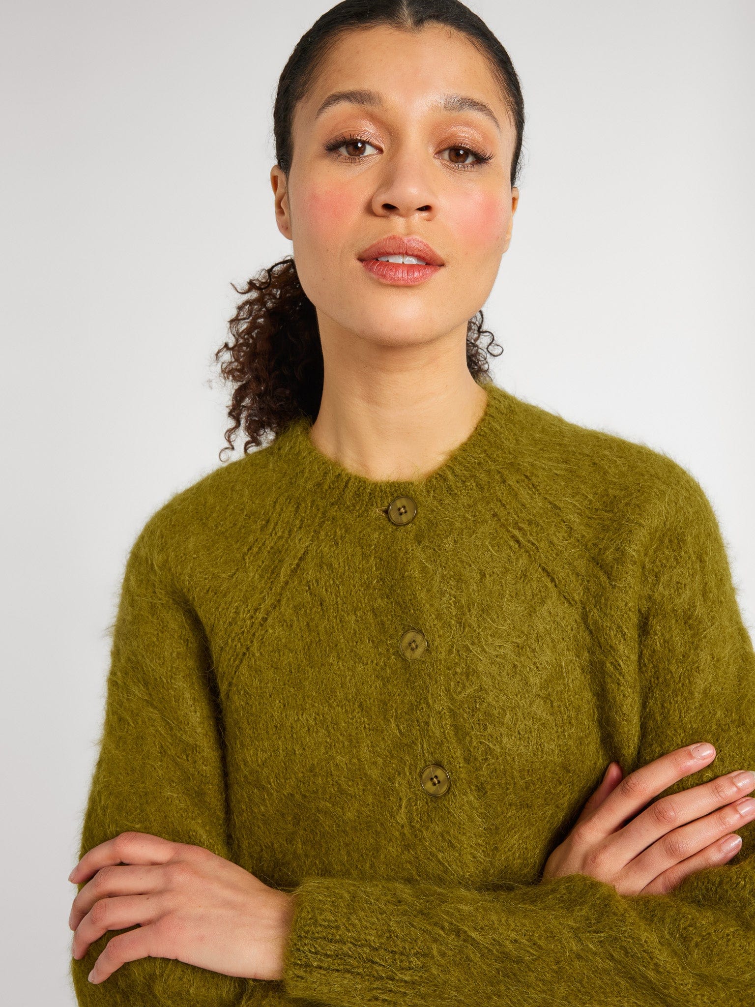 TOWN CRAFT Cardigan Reprint Model (Thick M Acrylic Green