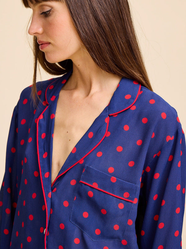 Reese Top in Navy Dot — view 5