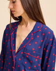 MILLE Clothing Reese Top in Navy Dot