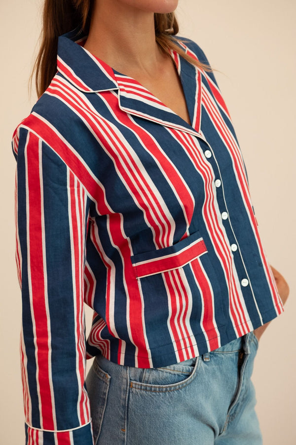 Reese Top in Sailing Stripe — view 9