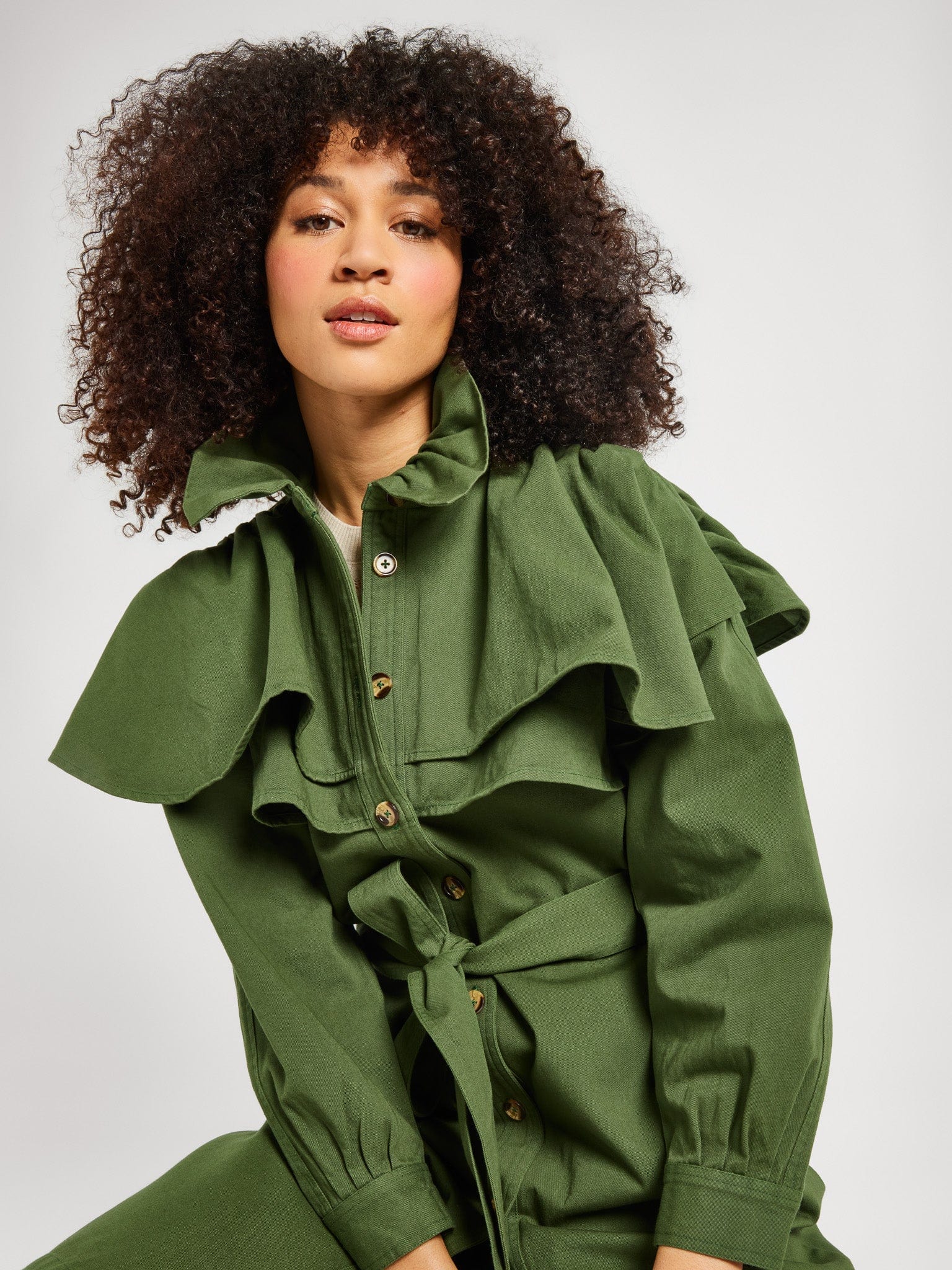 Renata Trench in Olive – MILLE