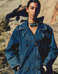 MILLE Clothing Ricky Peacoat in Atlantic