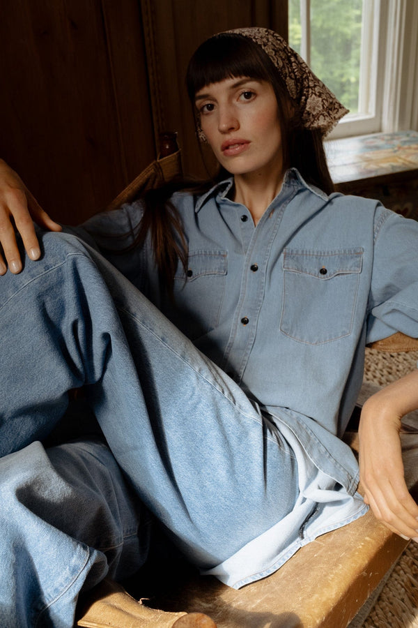 River Top in Vintage Denim — view 10