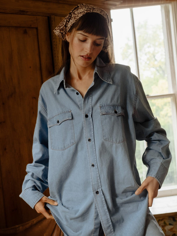River Top in Vintage Denim — view 8