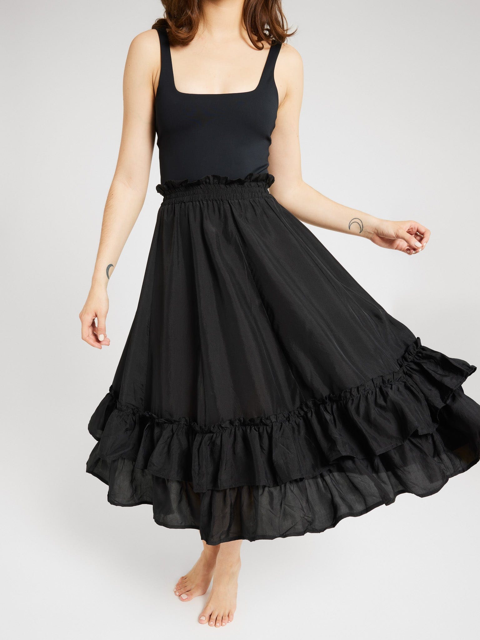 MILLE Clothing Rosalia Skirt in Black Silk