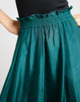MILLE Clothing Rosalia Skirt in Emerald Silk