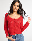 MILLE Clothing Rosie Cardigan in Cherry