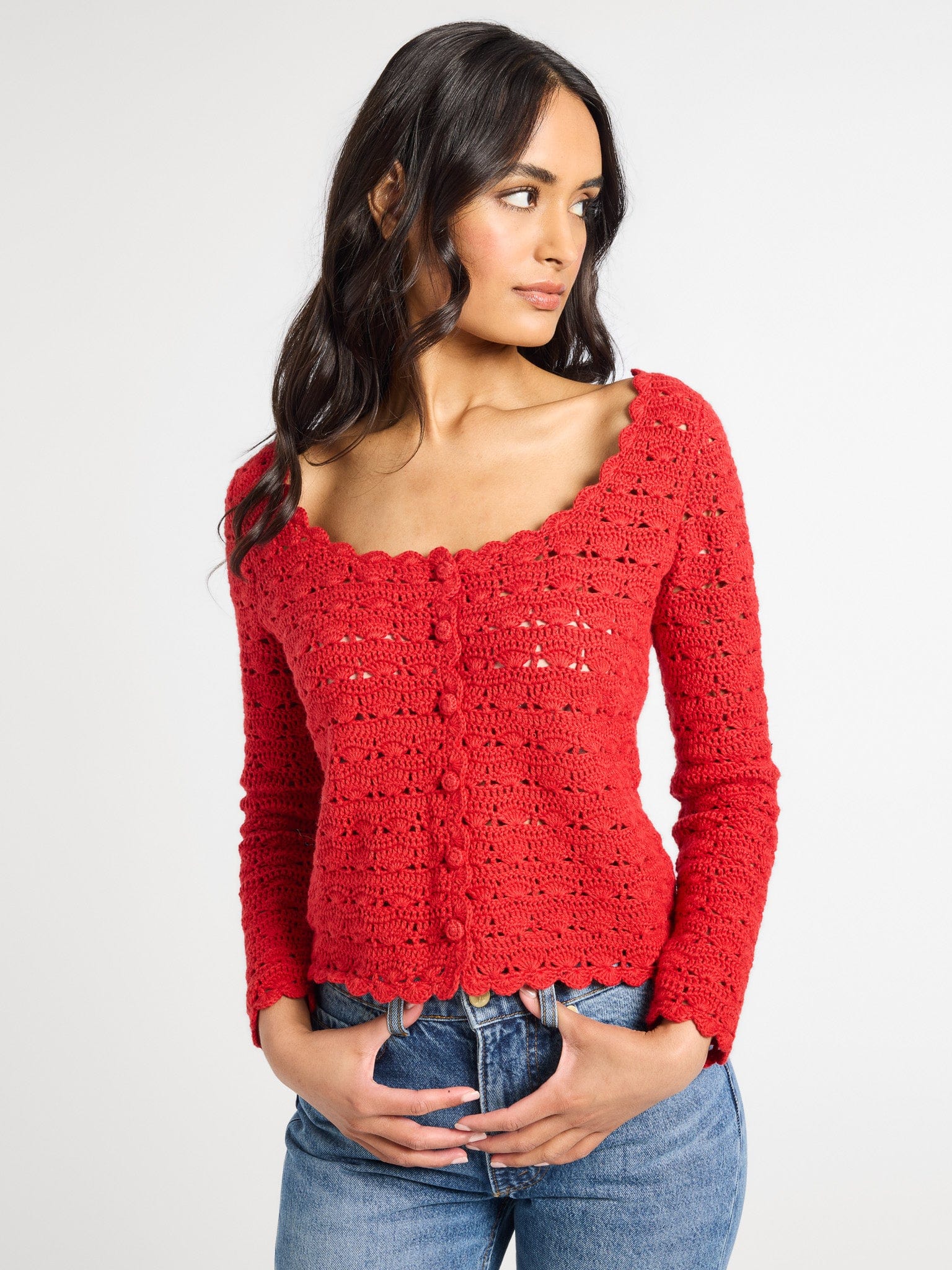 MILLE Clothing Rosie Cardigan in Cherry