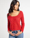 MILLE Clothing Rosie Cardigan in Cherry