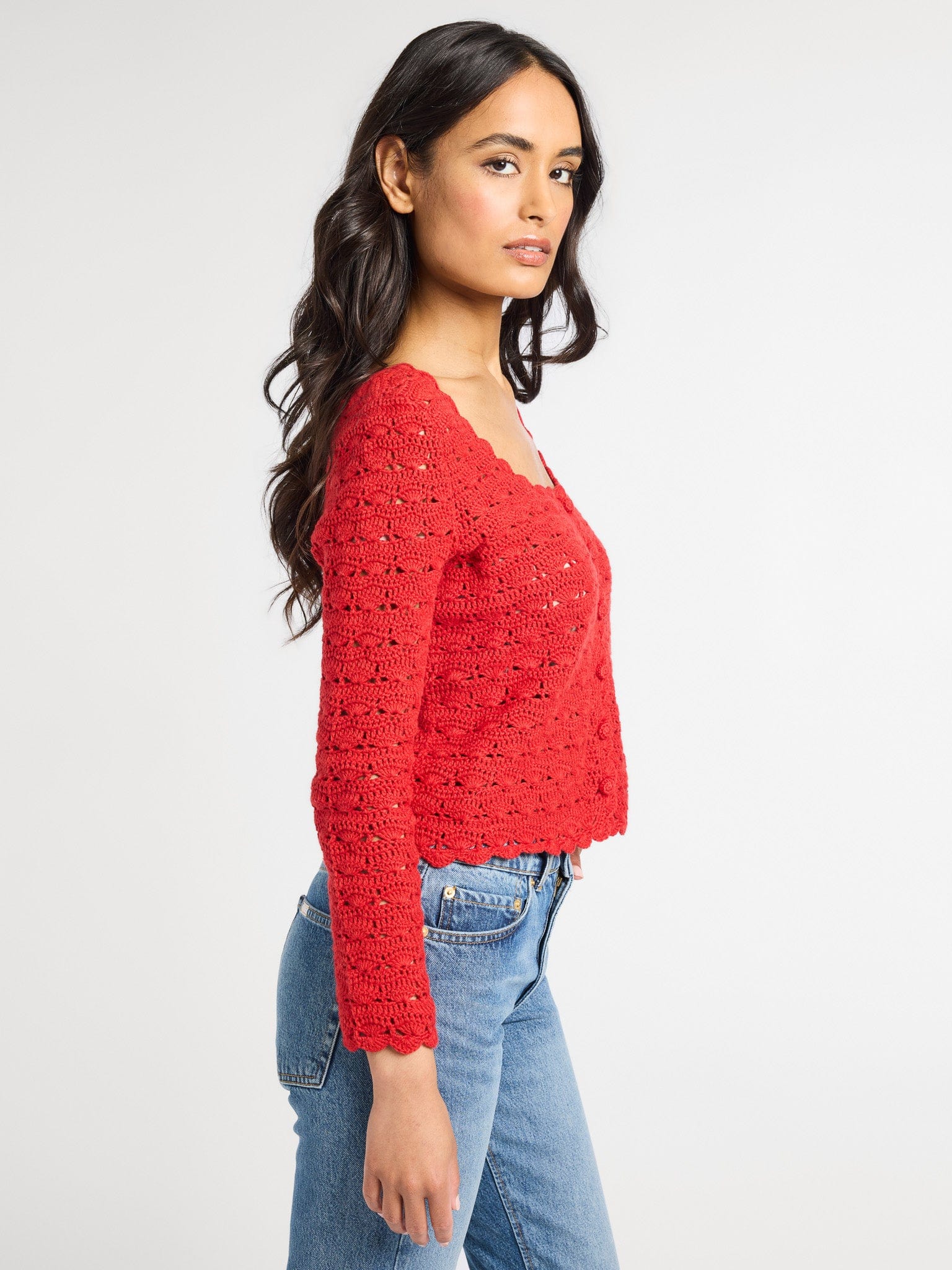 MILLE Clothing Rosie Cardigan in Cherry