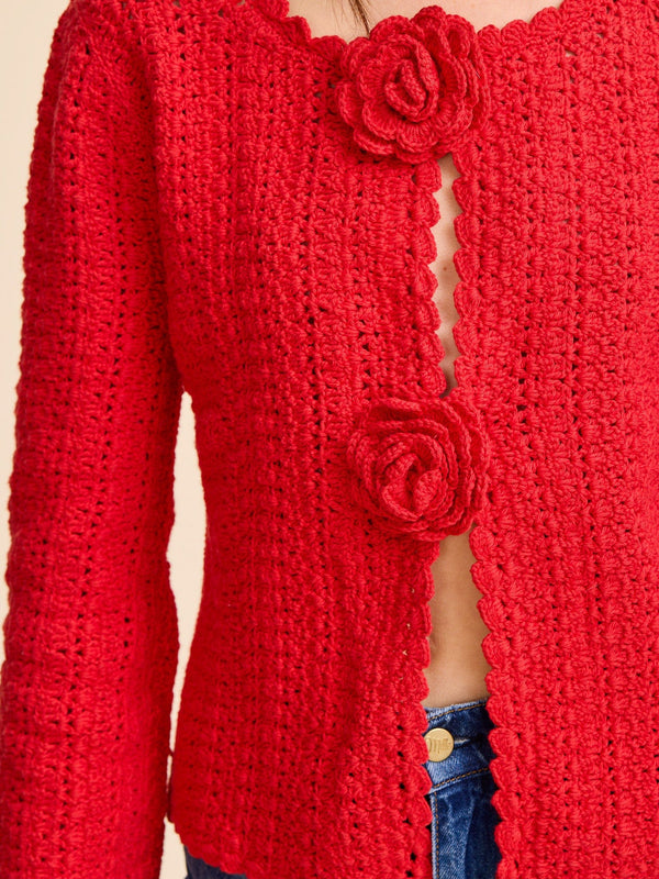 Rosita Cardigan in Scarlet — view 10