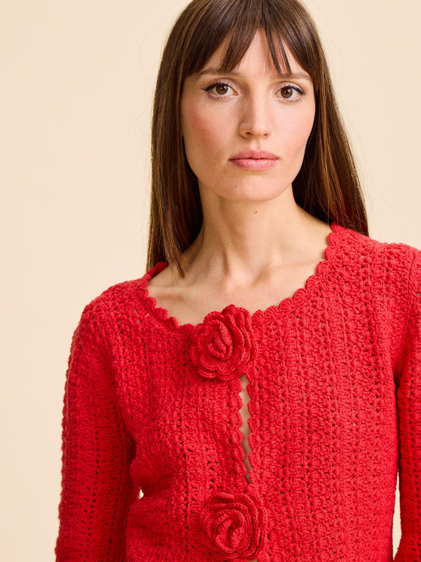 Rosita Cardigan in Scarlet — view 9