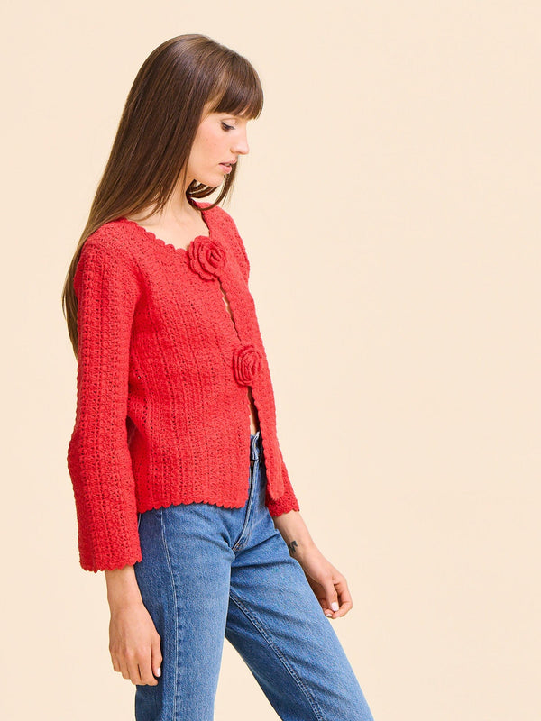Rosita Cardigan in Scarlet — view 7