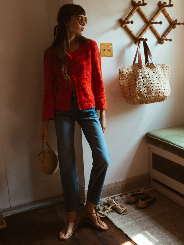 Rosita Cardigan in Scarlet — view 17