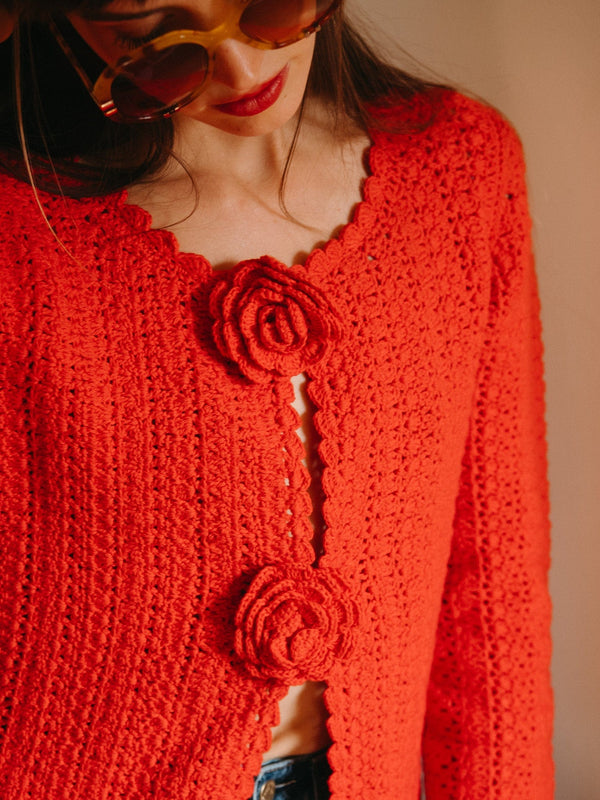 Rosita Cardigan in Scarlet — view 13