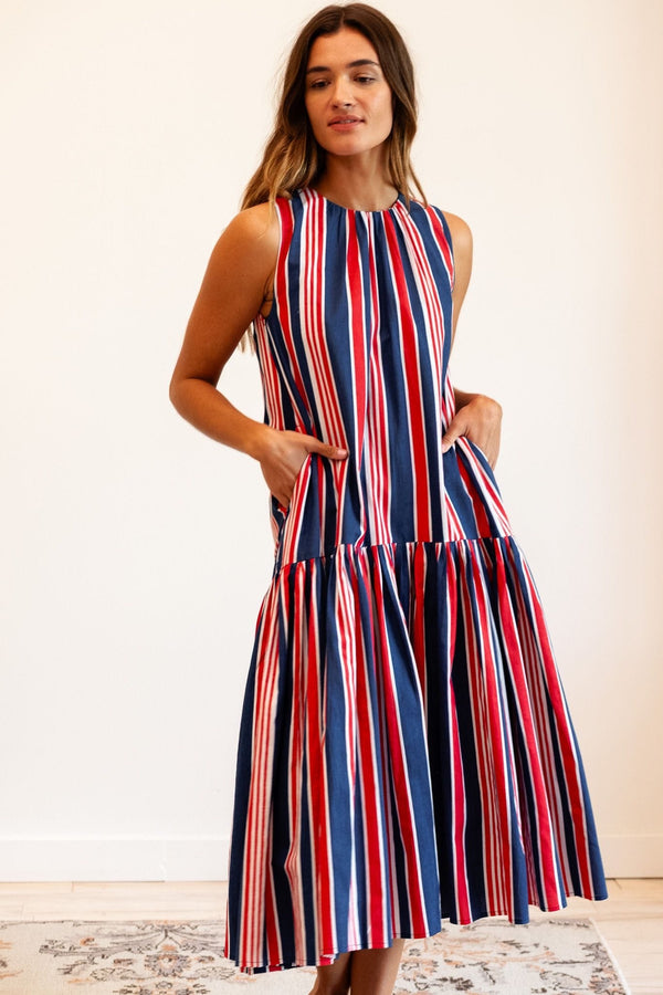 Sabine Dress in Sailing Stripe — view 5