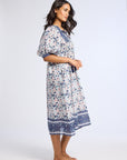 MILLE Clothing Saffron Dress in Navy Floral