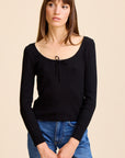 MILLE Clothing Sally Pointelle Tee in Black