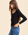 MILLE Clothing Sally Pointelle Tee in Black