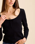 MILLE Clothing Sally Pointelle Tee in Black
