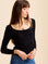 MILLE Clothing Sally Pointelle Tee in Black