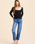 MILLE Clothing Sally Pointelle Tee in Black