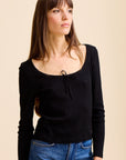 MILLE Clothing Sally Pointelle Tee in Black