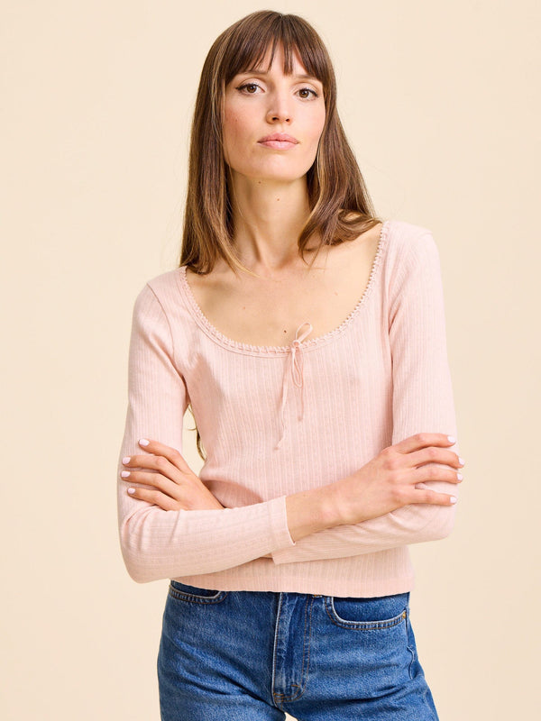 Sally Pointelle Tee in Spanish Villa — view 8