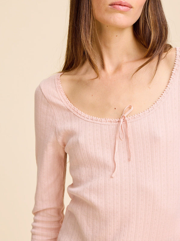 Sally Pointelle Tee in Spanish Villa — view 4