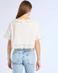 MILLE Clothing Sara Top in White Embroidered Linen