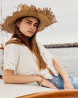 MILLE Clothing Sara Top in White Embroidered Linen