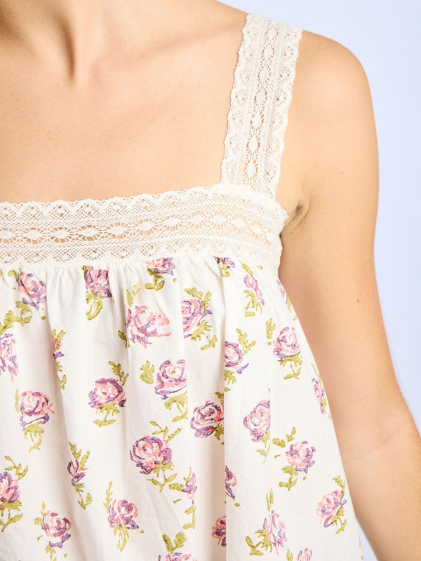 Sasha Top in Rose Block Print — view 5