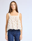 MILLE Clothing Sasha Top in Rose Block Print