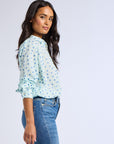 MILLE Clothing Sofia Top in Blue Hearts