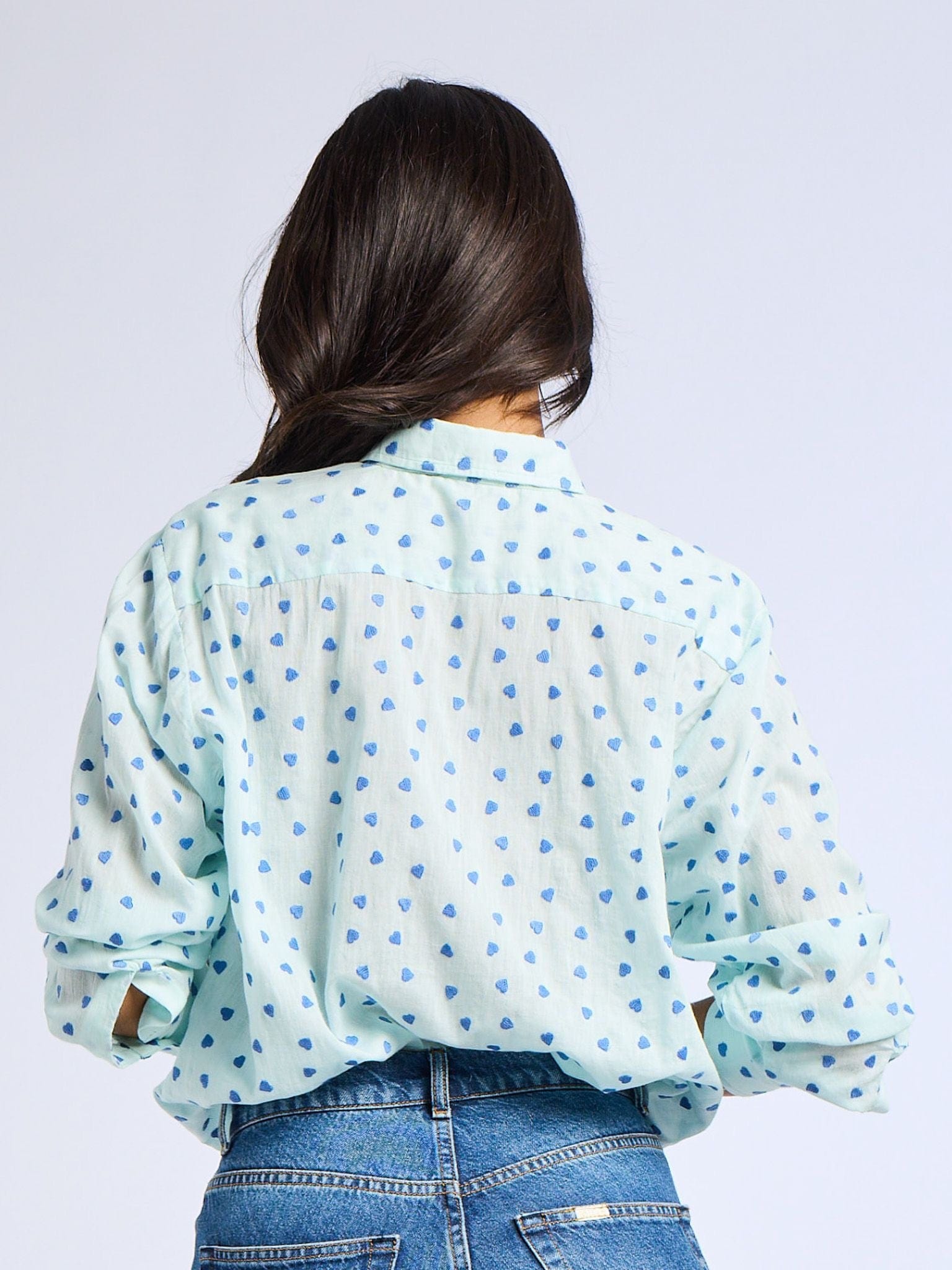 MILLE Clothing Sofia Top in Blue Hearts