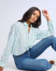 MILLE Clothing Sofia Top in Blue Hearts