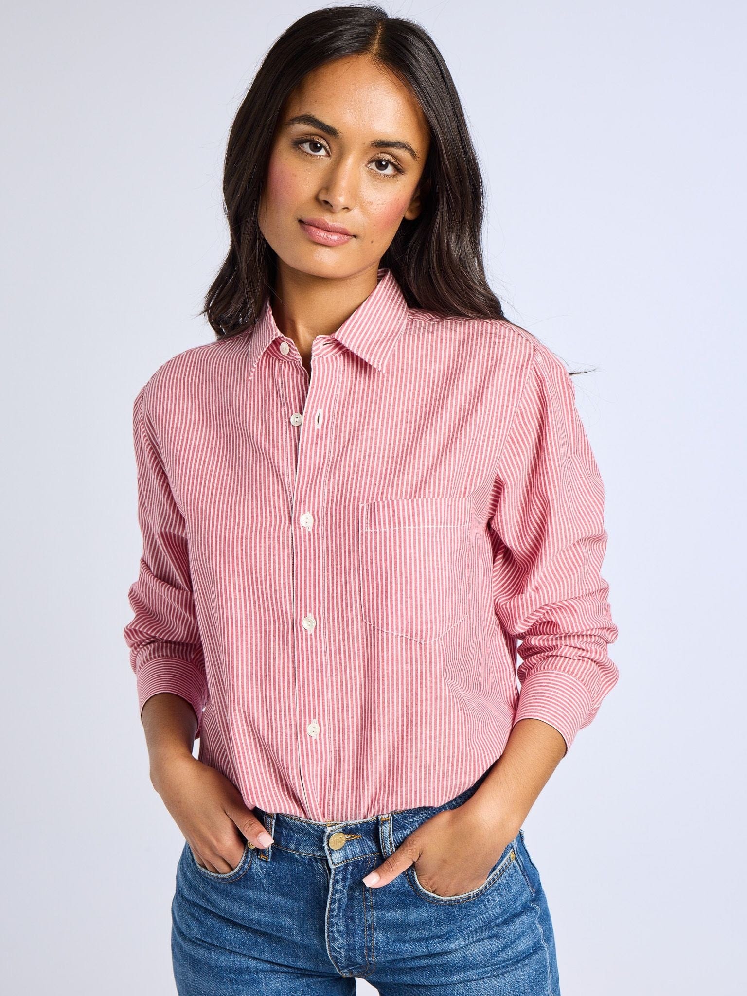 MILLE Clothing Sofia Top in Tango Stripe