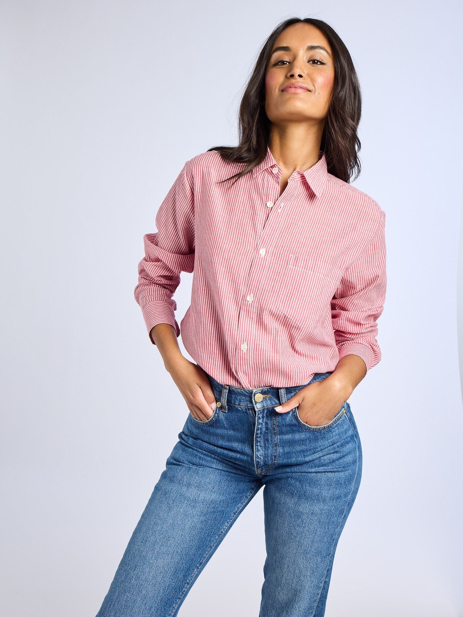 MILLE Clothing Sofia Top in Tango Stripe