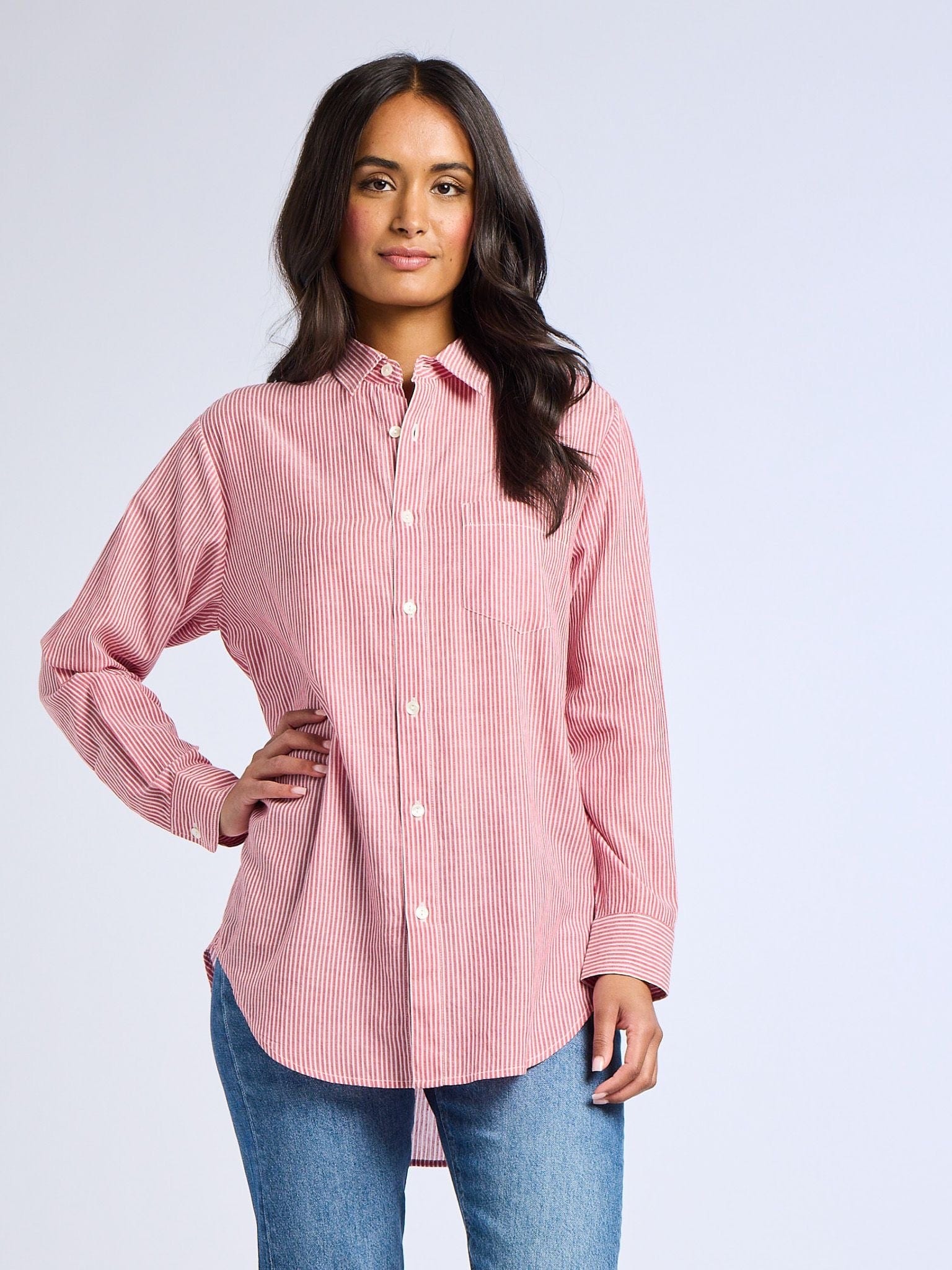 MILLE Clothing Sofia Top in Tango Stripe