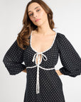 MILLE Clothing Suki Dress in Black & White Dot