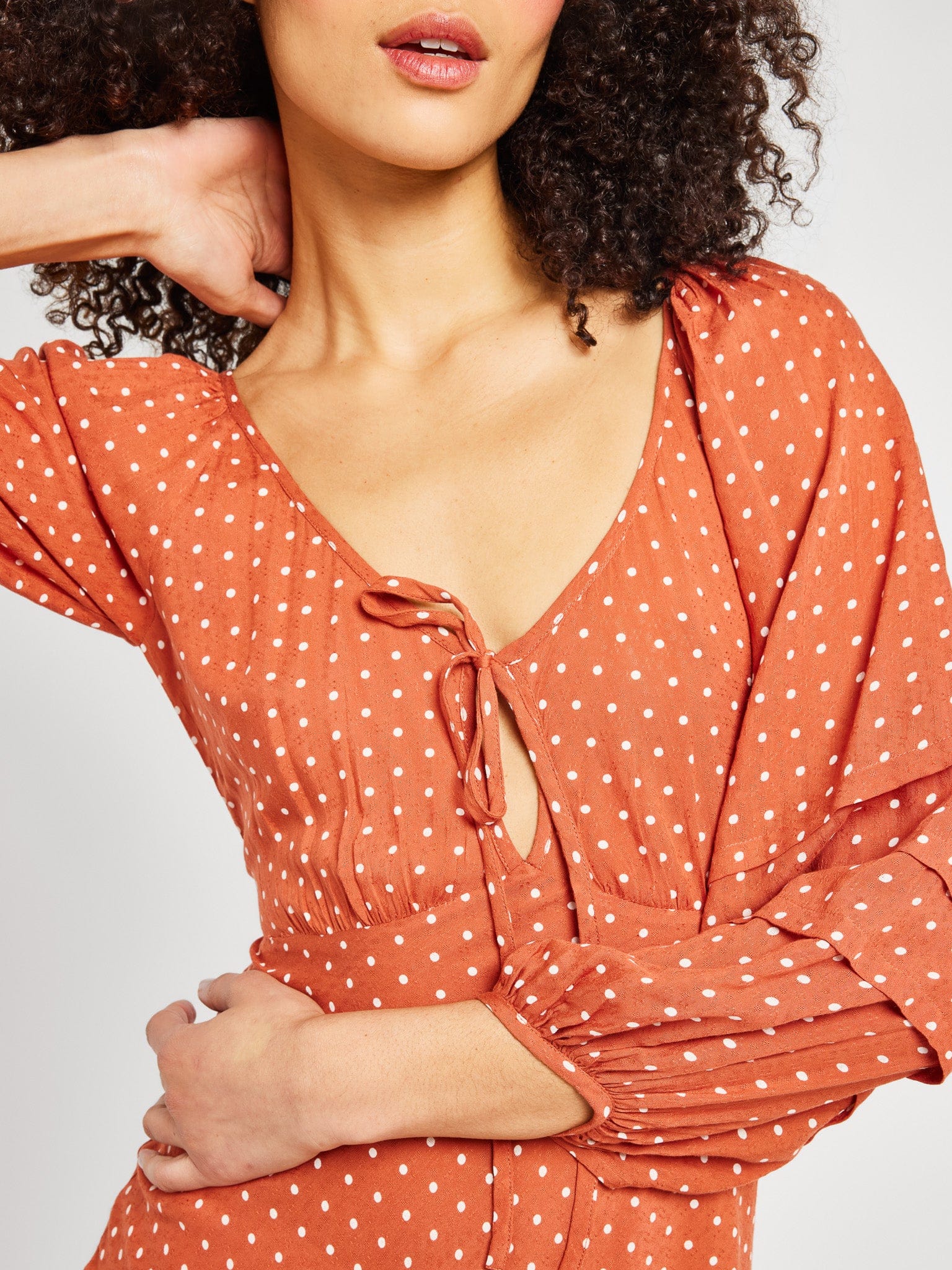 MILLE Clothing Suki Dress in Terracotta Dot