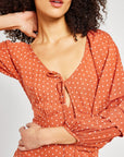 MILLE Clothing Suki Dress in Terracotta Dot