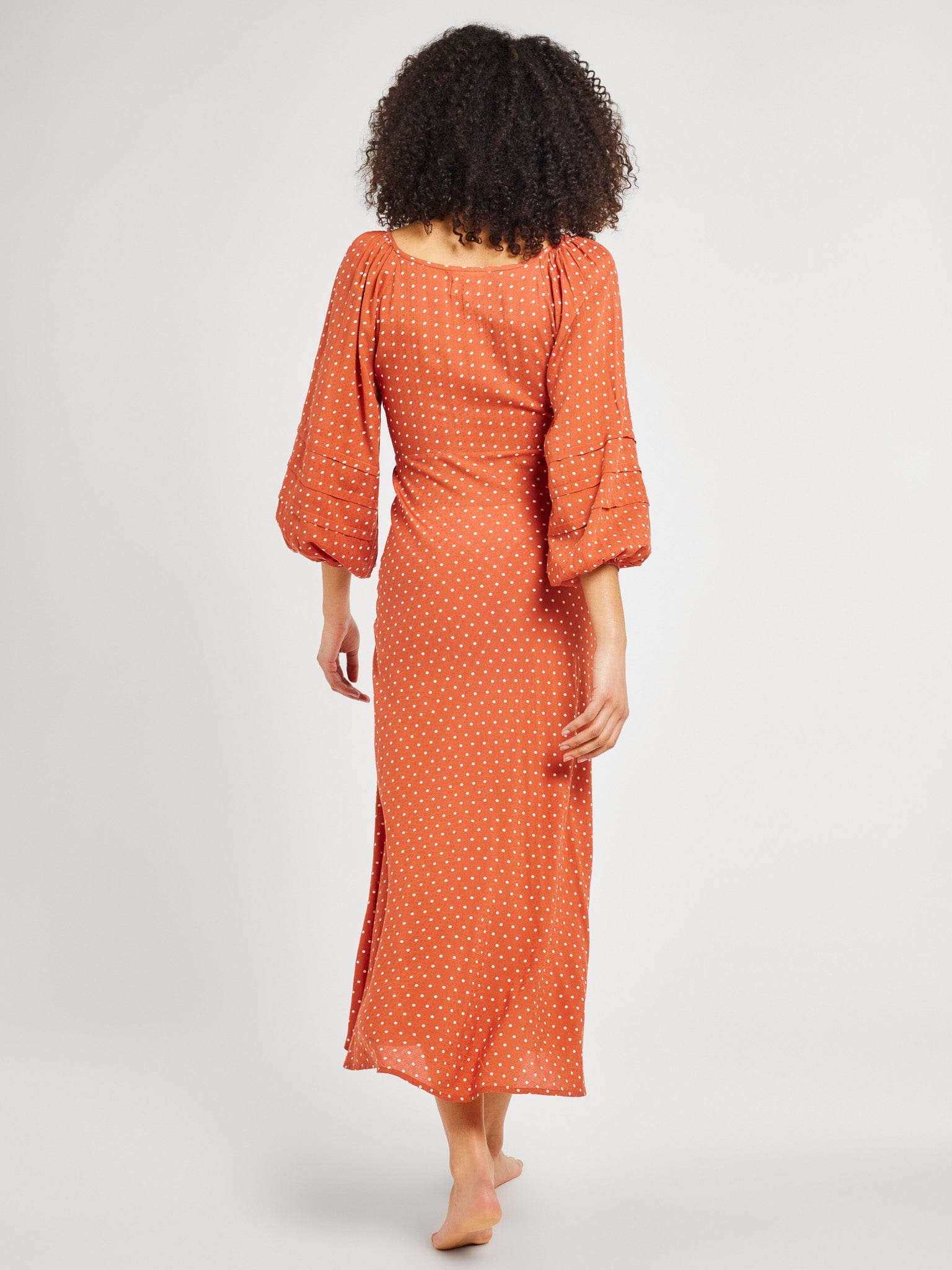 MILLE Clothing Suki Dress in Terracotta Dot