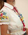 MILLE Clothing Tali Top in Flora Embroidery