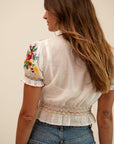 MILLE Clothing Tali Top in Flora Embroidery