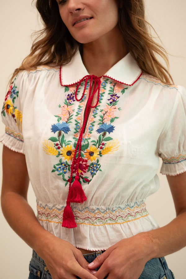 Tali Top in Flora Embroidery — view 9